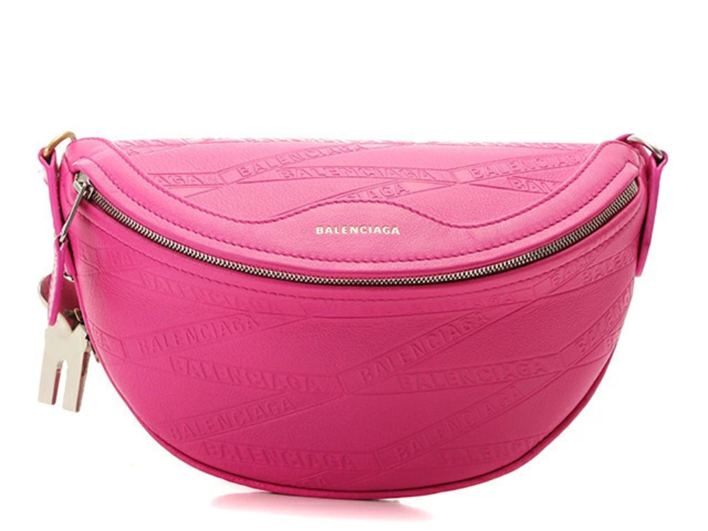 Balenciaga Souvenir Shoulder Bag Fuschia Pink Leather